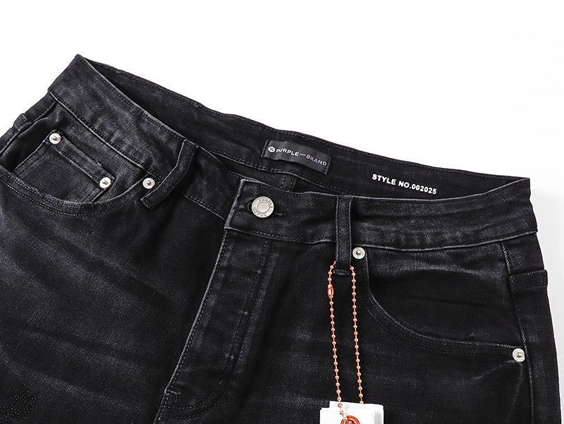Purple Brand Star Embellished Denim Shorts